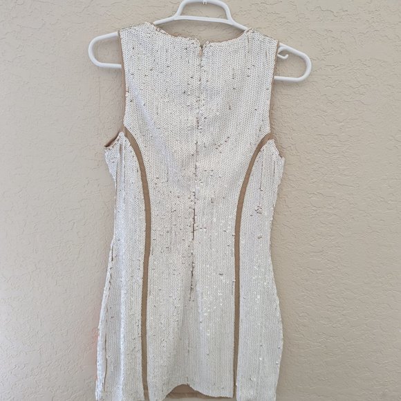 Marine Blu Sequin Sparkle Party NYE  HOLIDAY Bodycon Color Block Dress Size M - Picture 4 of 4